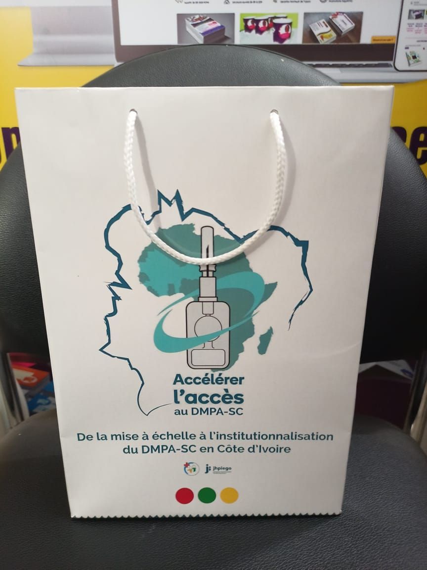Jhpiego · Sac imprimé de l'atelier DMPA-SC